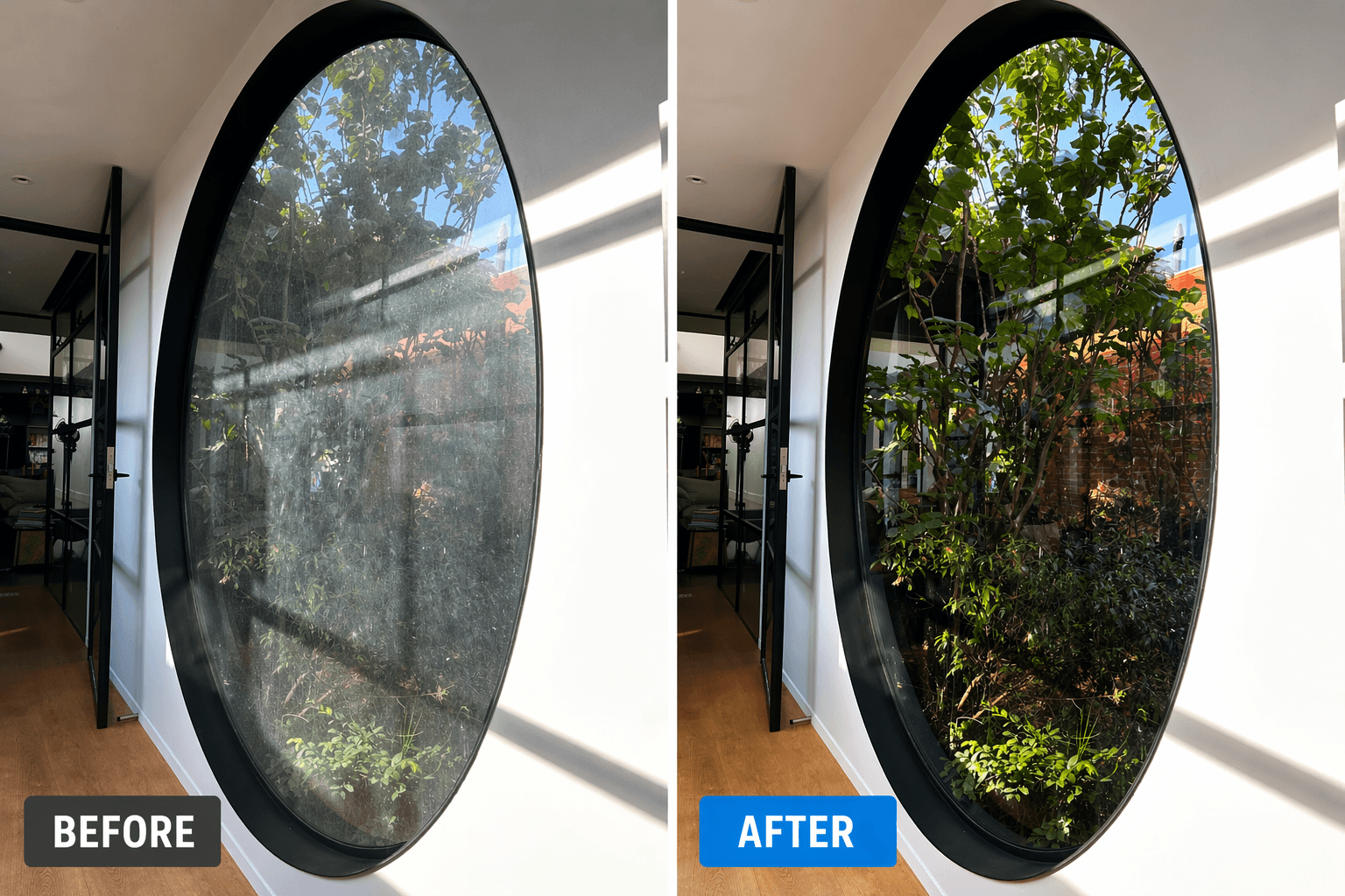 Pure Shine Window Cleaning Before and After